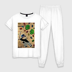Пижама хлопковая женская MONOPOLY game, цвет: белый
