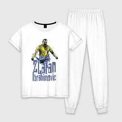 Пижама хлопковая женская Zlatan Ibrahimovich - Milan, цвет: белый
