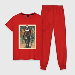 Пижама хлопковая женская Viper Valorant Art, цвет: красный