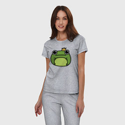 Пижама хлопковая женская Frog Lucky король, цвет: меланж — фото 2