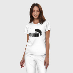 Пижама хлопковая женская Duma & Bear, цвет: белый — фото 2