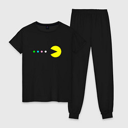 Пижама хлопковая женская Pac - man Для пары, цвет: черный