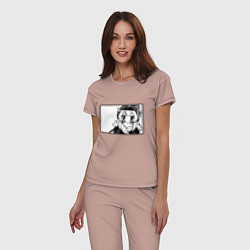 Пижама хлопковая женская Кли глазки ангела Геншин Импакт, цвет: пыльно-розовый — фото 2
