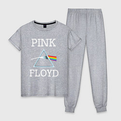 Пижама хлопковая женская PINK FLOYD - ПИНК ФЛОЙД ЛОГОТИП, цвет: меланж