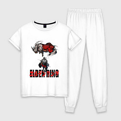 Пижама хлопковая женская ELDEN RING время путешествовать Элден Ринг Игра, цвет: белый