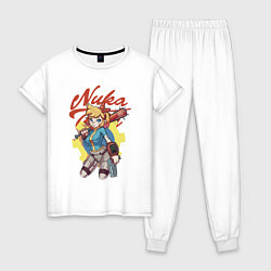 Пижама хлопковая женская Fallout Nuka Cola Hero Pop art, цвет: белый