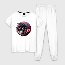 Пижама хлопковая женская Sonic Exe Video game Rose, цвет: белый