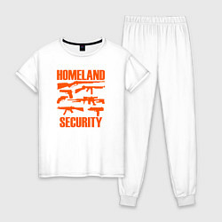 Пижама хлопковая женская Национальная безопасность, цвет: белый
