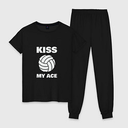 Пижама хлопковая женская Kiss - My Ace, цвет: черный