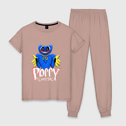 Пижама хлопковая женская Сытый Поппи Poppy Playtime, цвет: пыльно-розовый