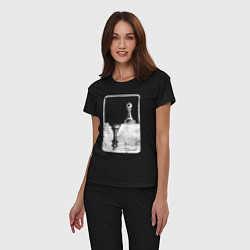 Пижама хлопковая женская Шахматы БелыеЧерные - пешка и король, цвет: черный — фото 2