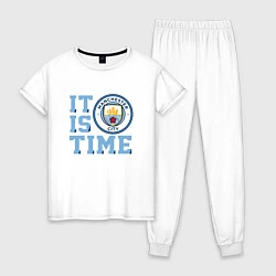 Пижама хлопковая женская It is Manchester City Time, цвет: белый