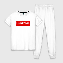 Пижама хлопковая женская Gladiator, цвет: белый