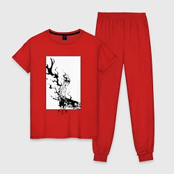 Пижама хлопковая женская Опасный Аста, цвет: красный
