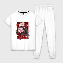Пижама хлопковая женская Пандемоника и Люцифер, цвет: белый