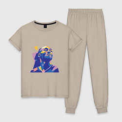 Пижама хлопковая женская Kobe Bryant Style, цвет: миндальный