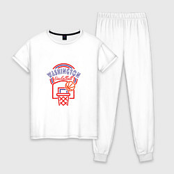 Пижама хлопковая женская Washington - Basketball, цвет: белый