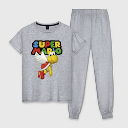 Пижама хлопковая женская Super Mario Koopa Troopa, цвет: меланж