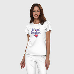 Пижама хлопковая женская Blood Donation, цвет: белый — фото 2