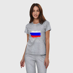 Пижама хлопковая женская Россия моя страна, цвет: меланж — фото 2