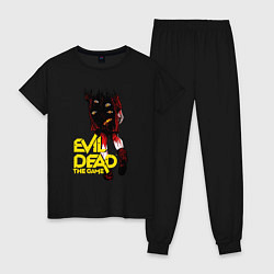 Пижама хлопковая женская Игра Evil Dead, цвет: черный