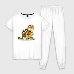 Пижама хлопковая женская Super Mario Вымышленный персонаж Tiger, цвет: белый