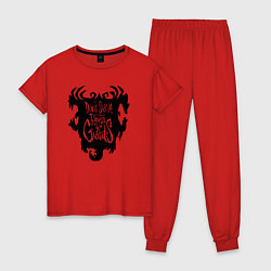 Пижама хлопковая женская Dont starve лого, цвет: красный