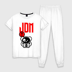 Пижама хлопковая женская JDM Panda Japan Bear, цвет: белый