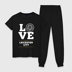 Пижама хлопковая женская Leicester City Love Classic, цвет: черный