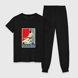 Пижама хлопковая женская Benzema, цвет: черный