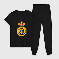 Пижама хлопковая женская Football - Real Madrid, цвет: черный