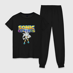 Пижама хлопковая женская Silver Hedgehog Sonic Video Game, цвет: черный