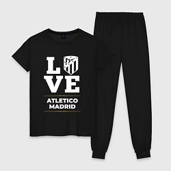 Пижама хлопковая женская Atletico Madrid Love Classic, цвет: черный