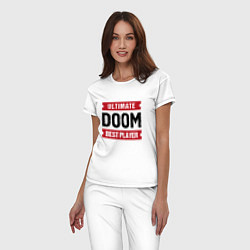 Пижама хлопковая женская Doom Ultimate, цвет: белый — фото 2