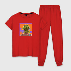 Пижама хлопковая женская Никайдо art, цвет: красный