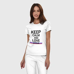 Пижама хлопковая женская Keep calm Lysva Лысьва, цвет: белый — фото 2