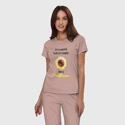 Пижама хлопковая женская Be a Sunflower, цвет: пыльно-розовый — фото 2