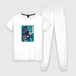 Пижама хлопковая женская Секретные агенты Zenless Zone Zero, цвет: белый