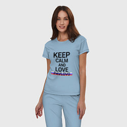Пижама хлопковая женская Keep calm Pavlovo Павлово цвета мягкое небо — фото 2