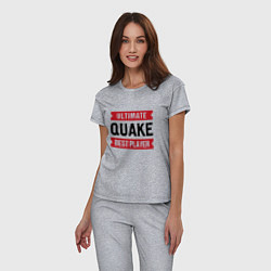 Пижама хлопковая женская Quake: таблички Ultimate и Best Player, цвет: меланж — фото 2