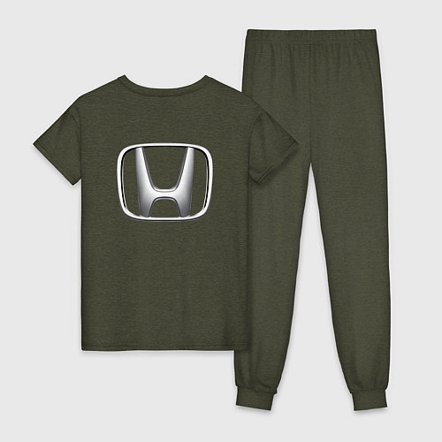 Женская пижама HONDA ХОНДА LOGO спина / Меланж-хаки – фото 2