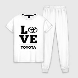 Пижама хлопковая женская Toyota Love Classic, цвет: белый
