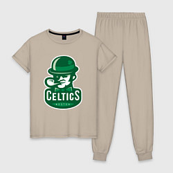 Пижама хлопковая женская Celtics Team, цвет: миндальный