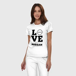 Пижама хлопковая женская Nissan Love Classic, цвет: белый — фото 2