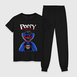 Пижама хлопковая женская Poppy - Playtime, цвет: черный