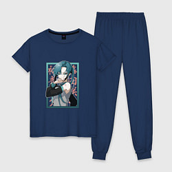 Пижама хлопковая женская Hatsune Miku Drain, цвет: тёмно-синий