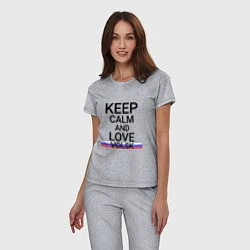 Пижама хлопковая женская Keep calm Volsk Вольск, цвет: меланж — фото 2
