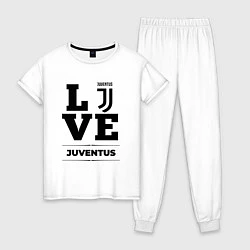 Пижама хлопковая женская Juventus Love Классика, цвет: белый