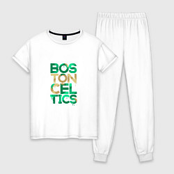Пижама хлопковая женская NBA - Celtics, цвет: белый