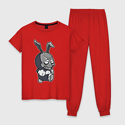 Пижама хлопковая женская Cool hare Hype Крутой заяц Шумиха, цвет: красный